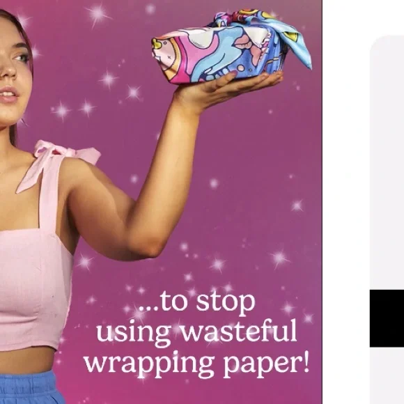 LUSH Life Knot Wrap scarf reusable wrapping floral Design purse scarf - Picture 3 of 11